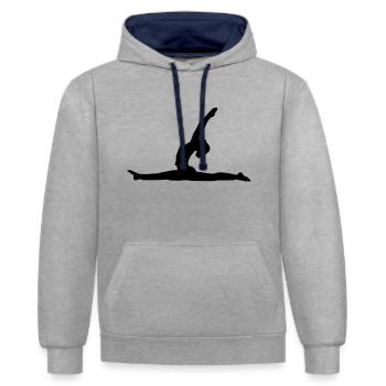 Front Splits silhouette - Contrast hoodie - heather grey/navy - Front - Liana (172cm) & Jaron (178cm)
