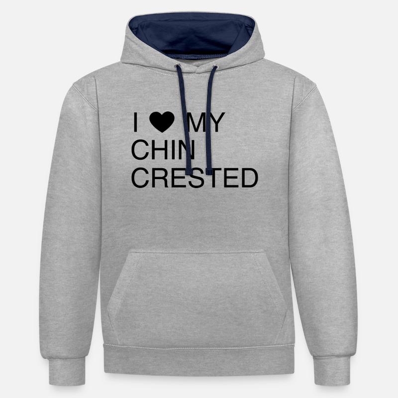 Chien Hund - Sweat à capuche contrasté - gris chiné/bleu marine