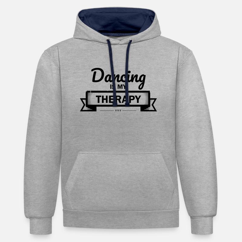 Danse Musique de danse - Sweat à capuche contrasté - gris chiné/bleu marine