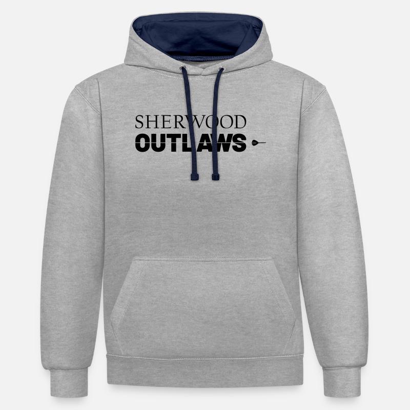 Sherwood interdit les fléchettes - Sweat à capuche contrasté - gris chiné/bleu marine