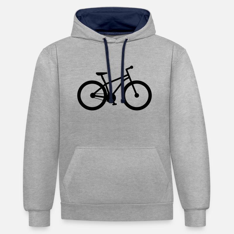 Fahrrad Bike - Sweat à capuche contrasté - gris chiné/bleu marine