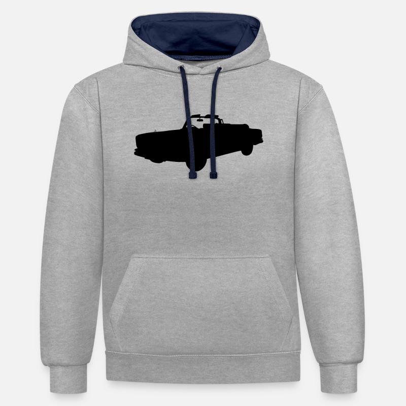 Lercabrio de voitures anciennes - Sweat à capuche contrasté - gris chiné/bleu marine