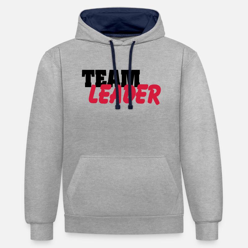 Team Leader - Sweat à capuche contrasté - gris chiné/bleu marine