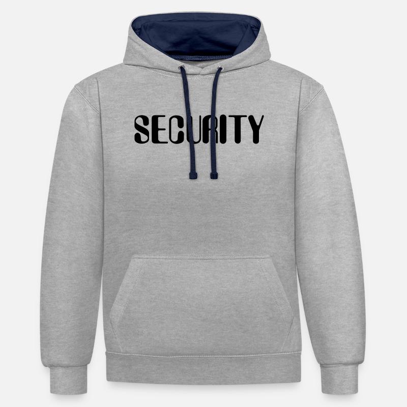 Sécurité - Security - Sweat à capuche contrasté - gris chiné/bleu marine