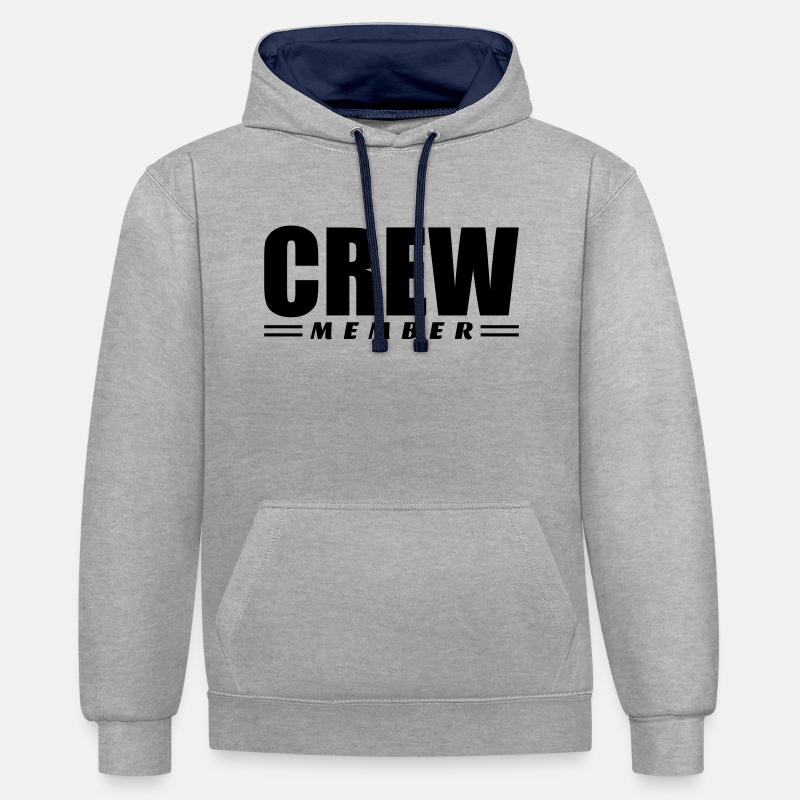 Membre d’équipage - Sweat à capuche contrasté - gris chiné/bleu marine