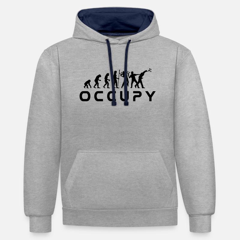 evolution_occupy - Contrast hoodie - heather grey/navy