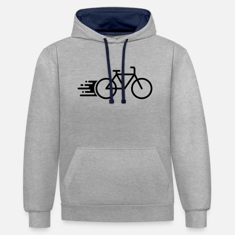 Vélo rapide - Sweat à capuche contrasté - gris chiné/bleu marine