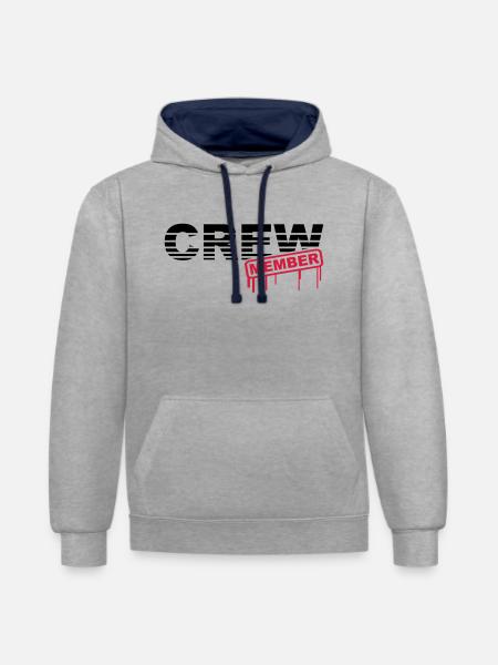Crew Member - Contrast hoodie - heather grey/navy
