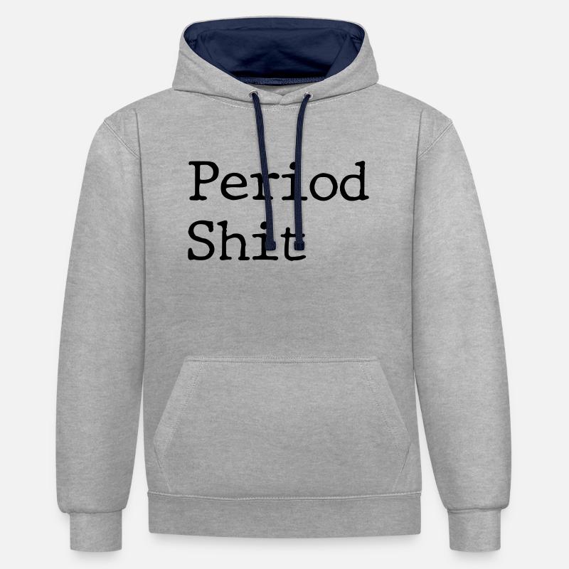 merde de période - Sweat à capuche contrasté - gris chiné/bleu marine