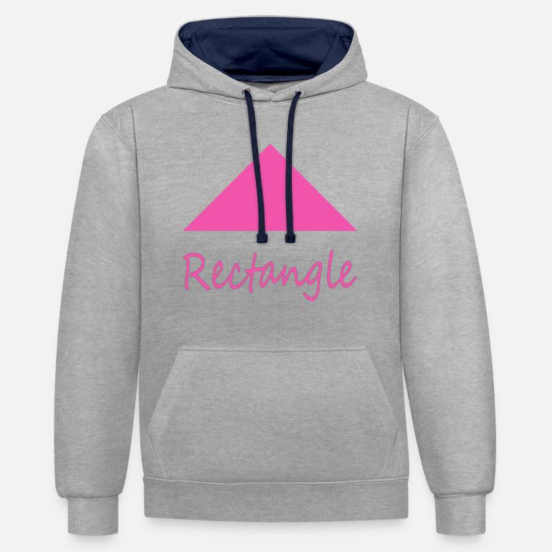 Mauvaise forme de rectangle - Sweat à capuche contrasté - gris chiné/bleu marine