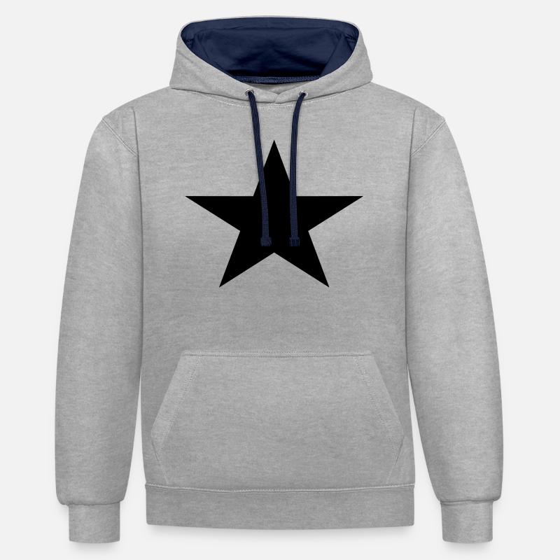 etoile - Sweat à capuche contrasté - gris chiné/bleu marine