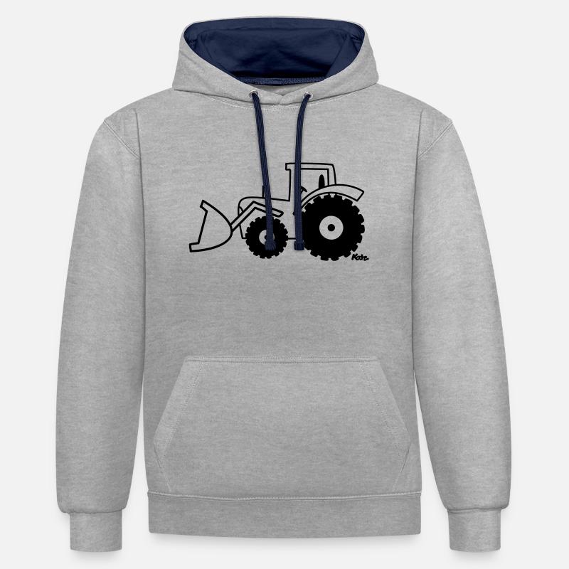 Traktor Frontlader - Sweat à capuche contrasté - gris chiné/bleu marine