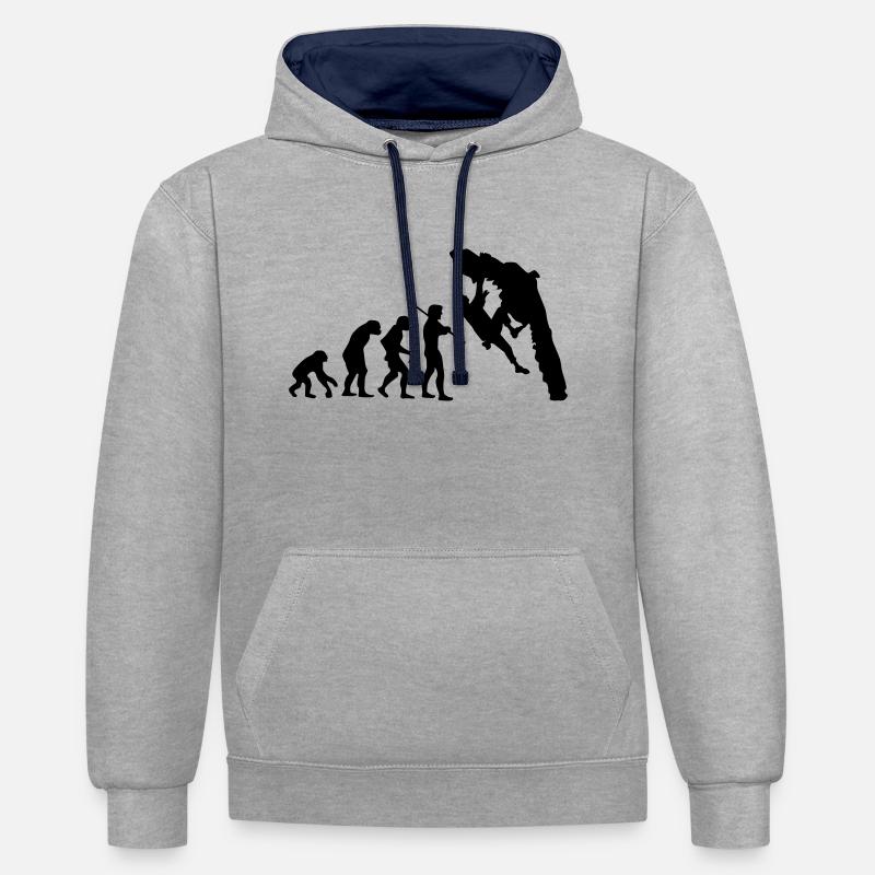 Boulder Evolution - Kontrast-Hoodie - Grau meliert/Navy