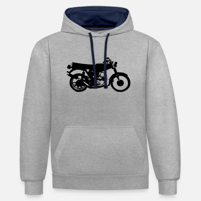 Simson S51 - Sweat à capuche contrasté - gris chiné/bleu marine