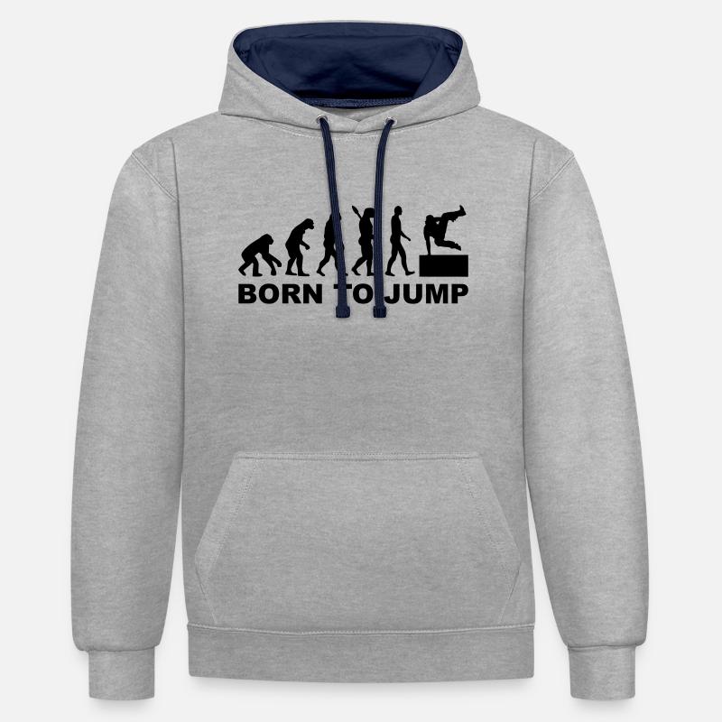 Evolution Parcouring - Sweat à capuche contrasté - gris chiné/bleu marine