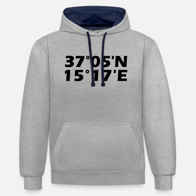 Coordonnées de Syracuse - Sweat à capuche contrasté - gris chiné/bleu marine