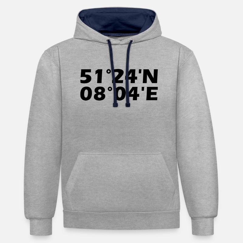 Coordonnées d’Arnsberg - Sweat à capuche contrasté - gris chiné/bleu marine