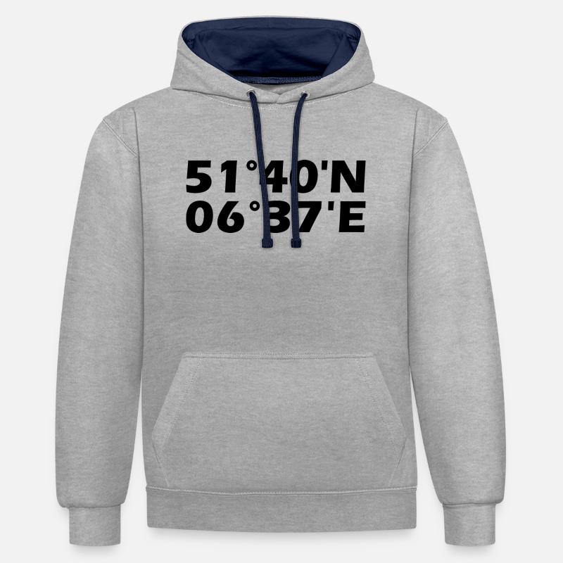 Coordonnées de Wesel - Sweat à capuche contrasté - gris chiné/bleu marine