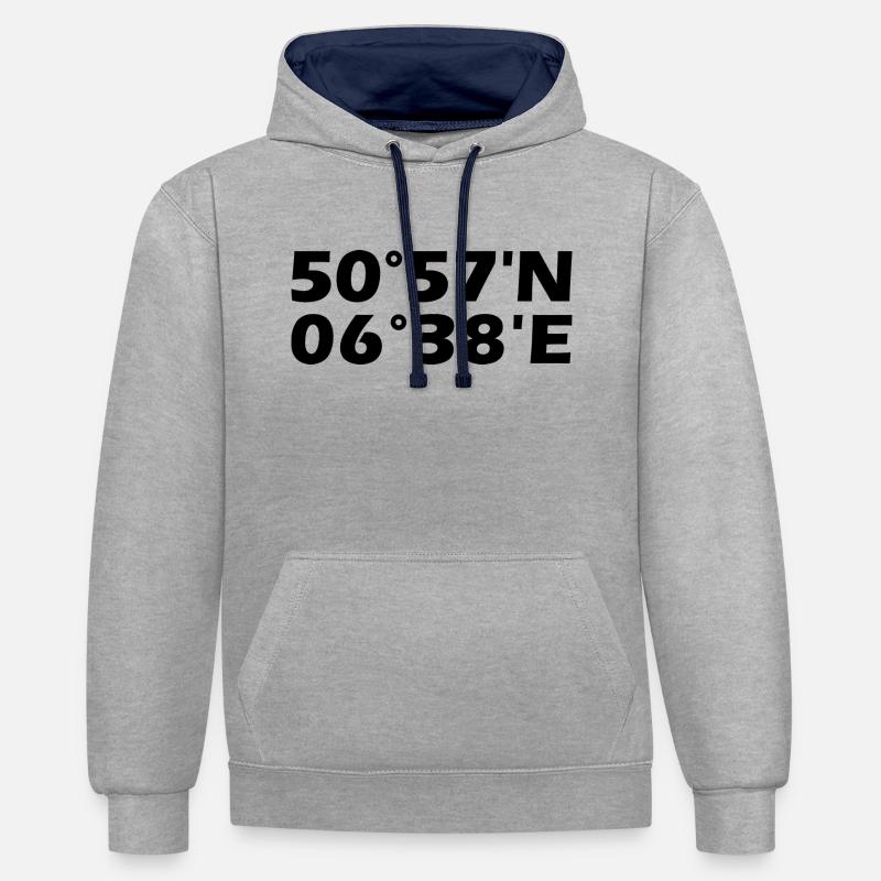 Coordonnées de Bergheim - Sweat à capuche contrasté - gris chiné/bleu marine