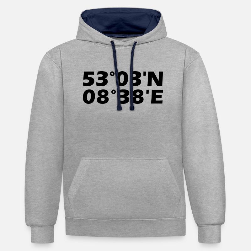 Coordonnées de Delmenhorst - Sweat à capuche contrasté - gris chiné/bleu marine