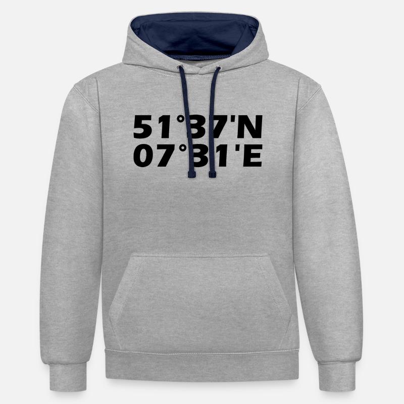 Coordonnées de Lünen - Sweat à capuche contrasté - gris chiné/bleu marine
