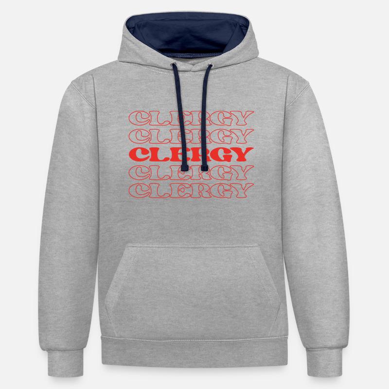 Citations drôles d’appréciation du clergé - Sweat à capuche contrasté - gris chiné/bleu marine