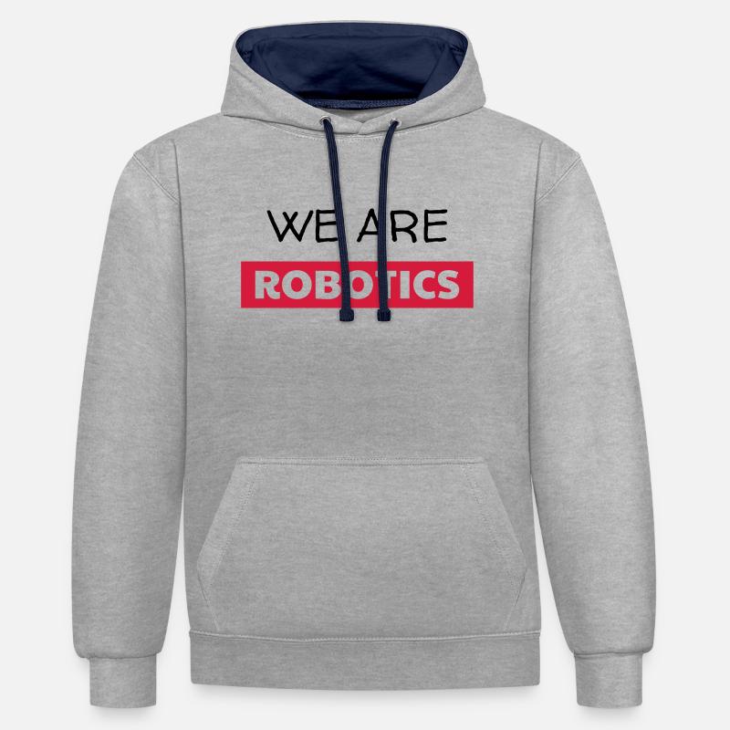 Robotik / Roboter / Robot / Robotics - Kontrast-Hoodie - Grau meliert/Navy