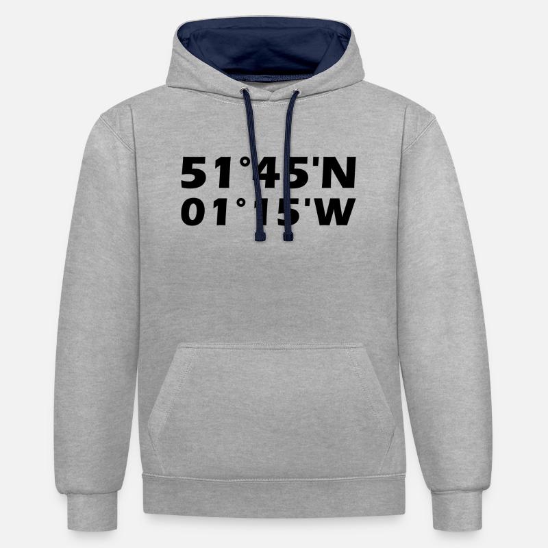 Coordonnées Oxford - Sweat à capuche contrasté - gris chiné/bleu marine