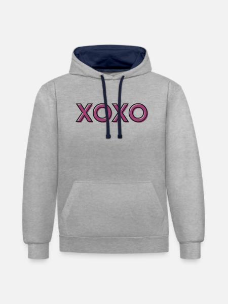 xoxo - Contrast hoodie - heather grey/navy