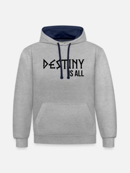 Destiny is all - Contrast hoodie - heather grey/navy