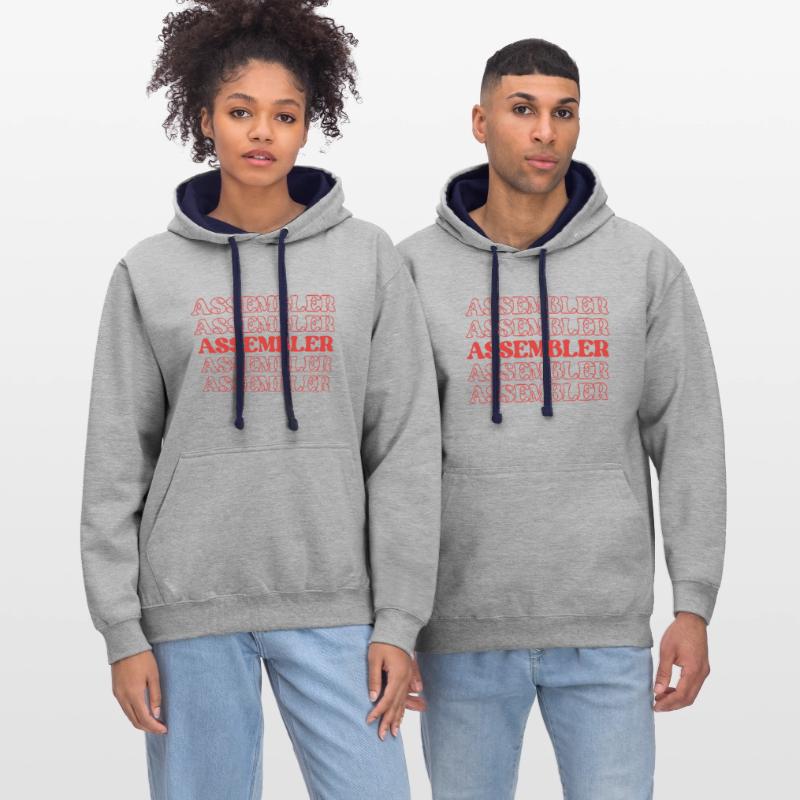 Assembler Fabricator Assembler Constructor Maker Kontrast-Hoodie