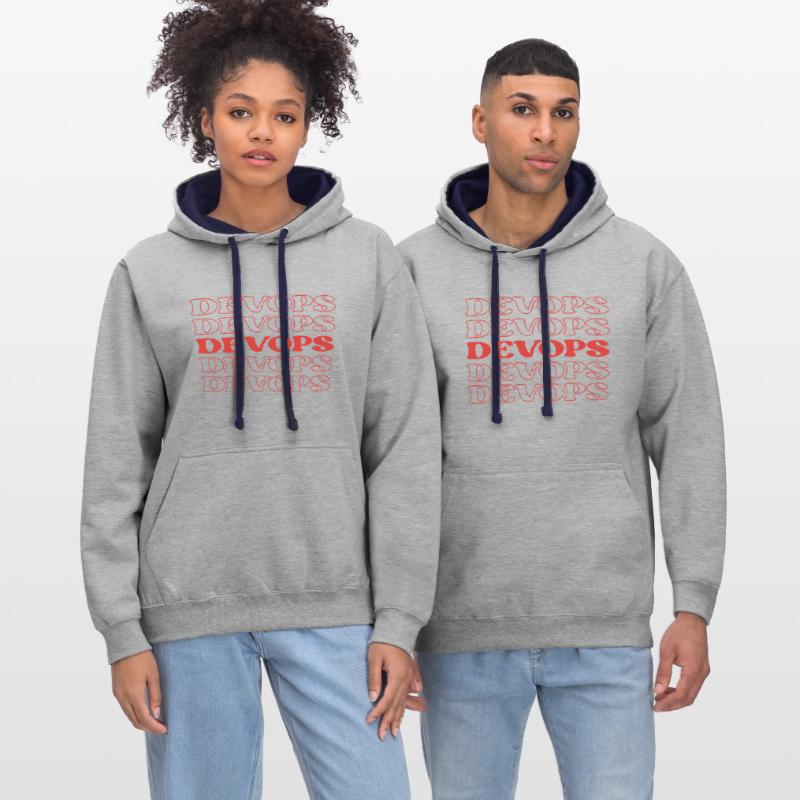Devops Developer Operations Engineer Devops Kontrast-Hoodie