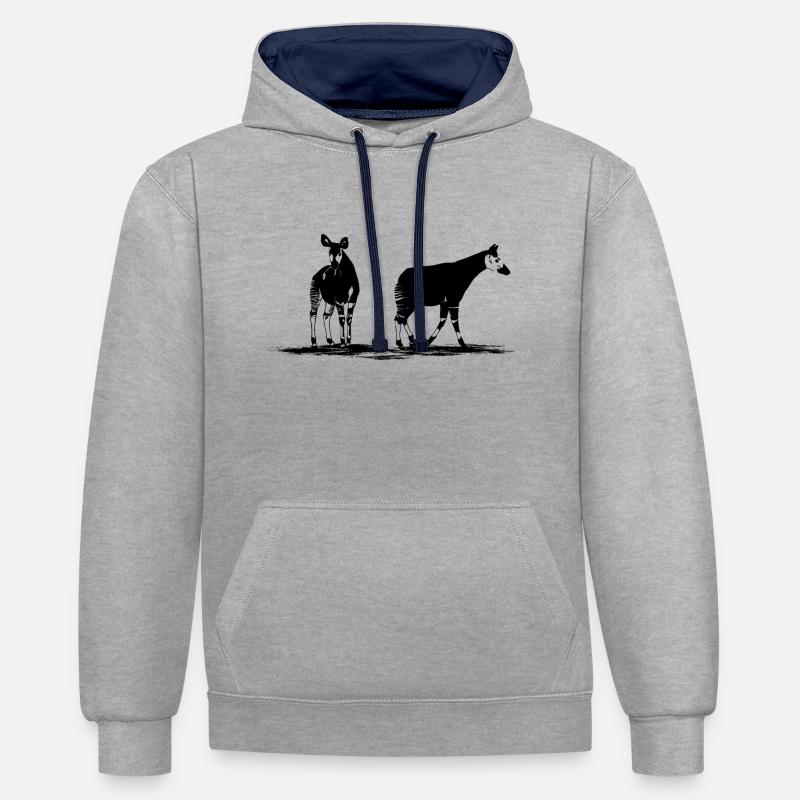 Okapi - Kontrast-Hoodie - Grau meliert/Navy