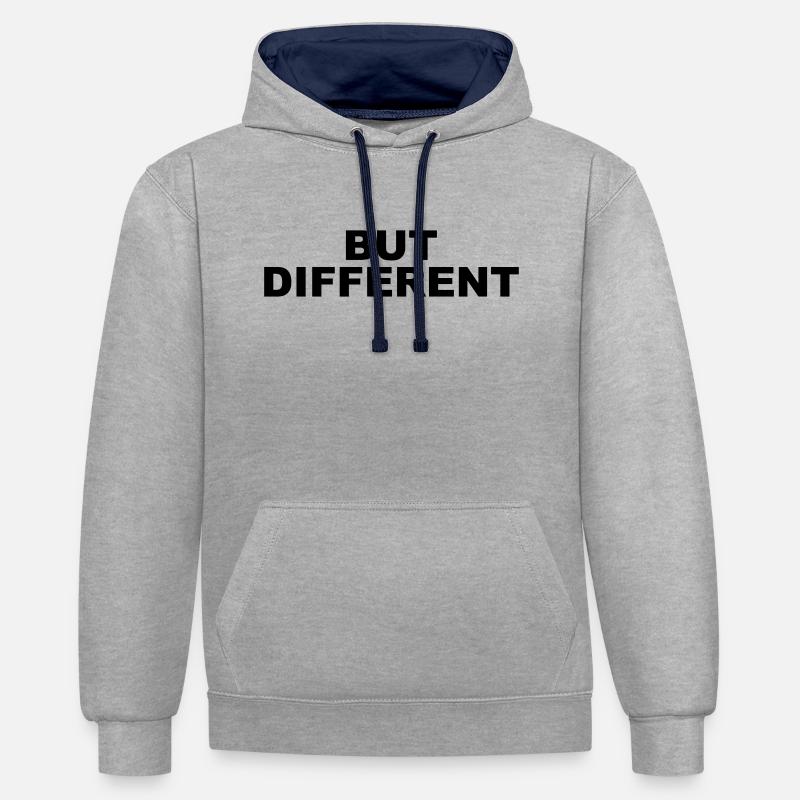 Same Same but different - Kontrast-Hoodie - Grau meliert/Navy