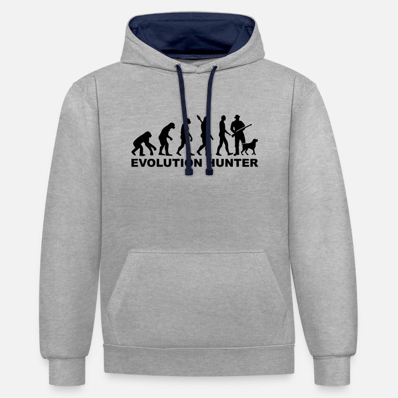 Evolution Hunter - Sweat à capuche contrasté - gris chiné/bleu marine
