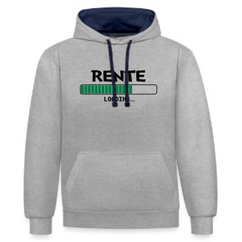 Rente loading Ladebalken - Kontrast-Hoodie - Grau meliert/Navy - Vorne - Liana (172cm) & Jaron (178cm)