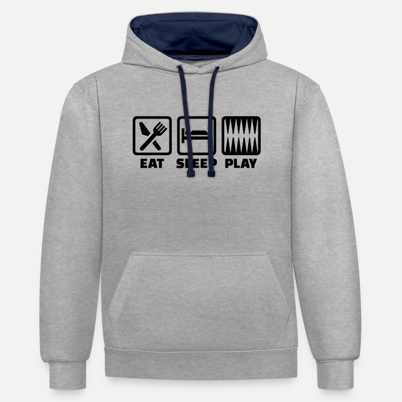 Backgammon - Sweat à capuche contrasté - gris chiné/bleu marine