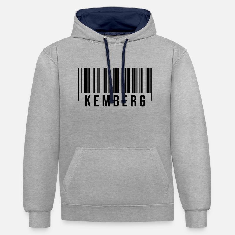 Kemberg Strichcode - Kontrast-Hoodie - Grau meliert/Navy