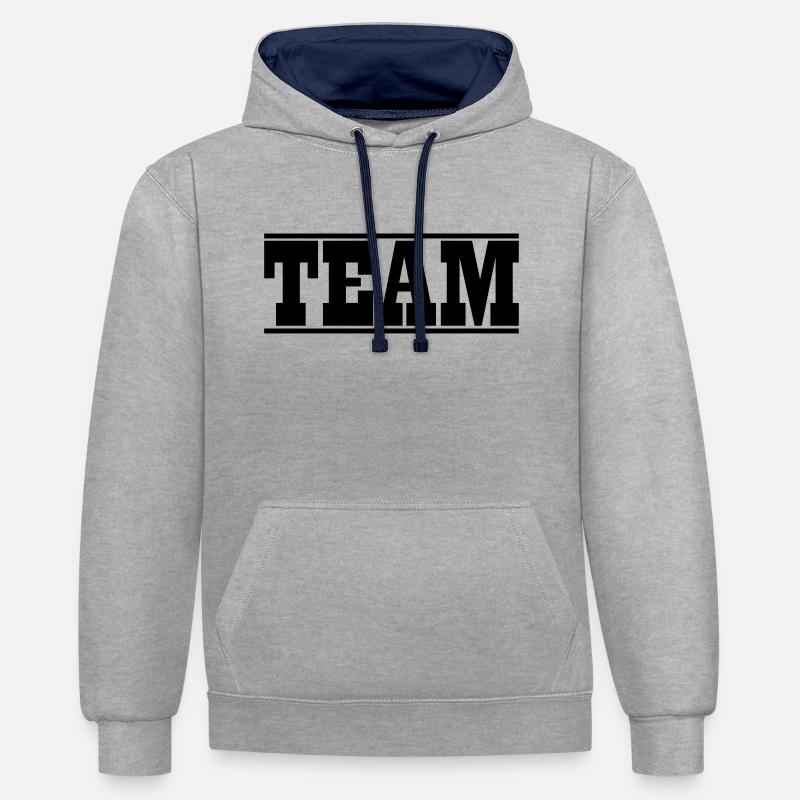 Conception d'équipe - Sweat à capuche contrasté - gris chiné/bleu marine