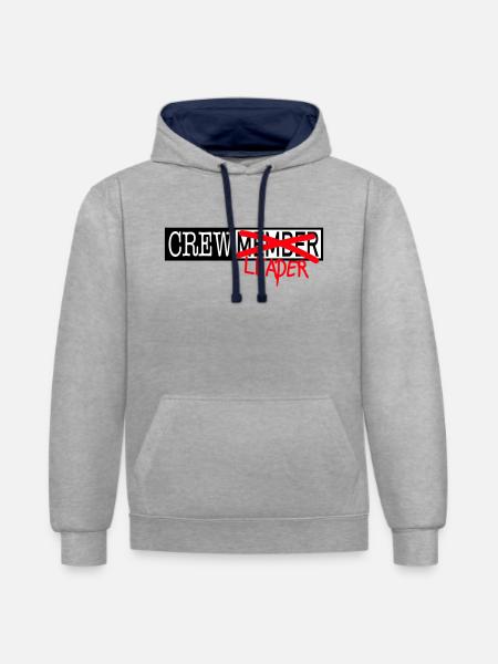 Crew Members - Contrast hoodie - heather grey/navy