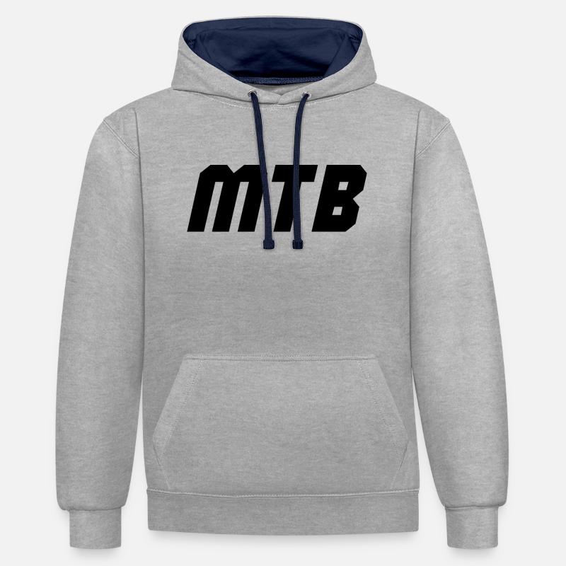 VTT VTT - Sweat à capuche contrasté - gris chiné/bleu marine
