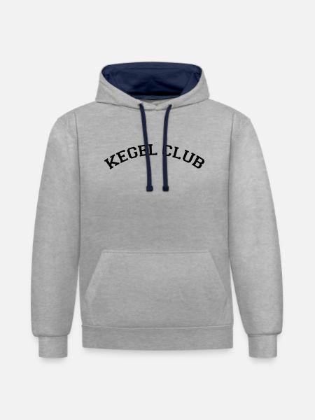 Kegel Club Kegeln Team Ausflug Tour Urlaub - Kontrast-Hoodie - Grau meliert/Navy