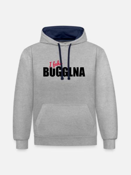 Buggl na - Kontrast-Hoodie - Grau meliert/Navy