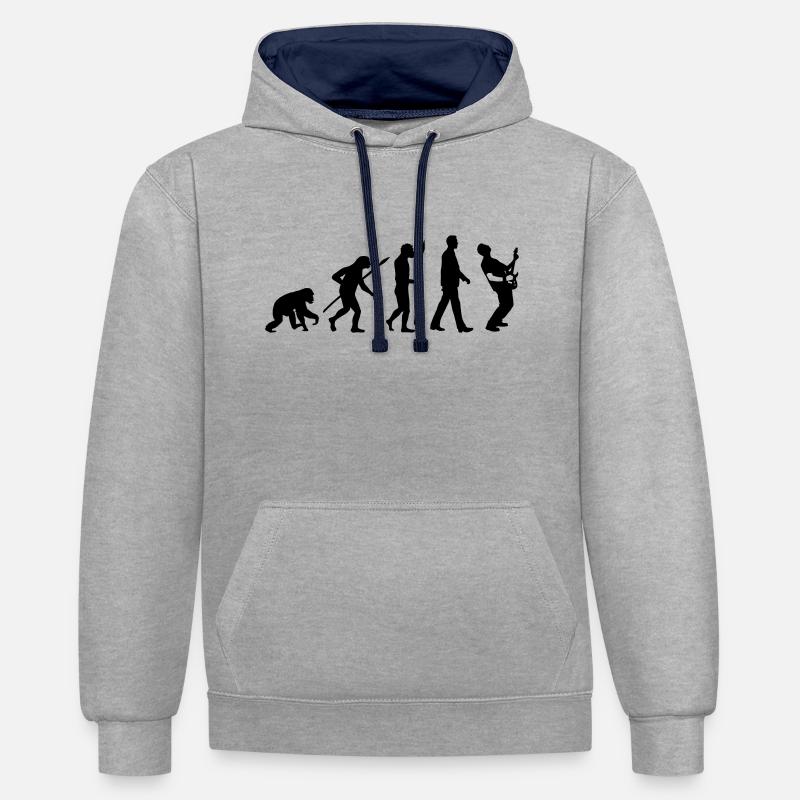evolution_rocks_032012_l1c - Sweat à capuche contrasté - gris chiné/bleu marine