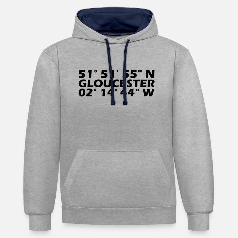 Coordonnées de Gloucester - Sweat à capuche contrasté - gris chiné/bleu marine