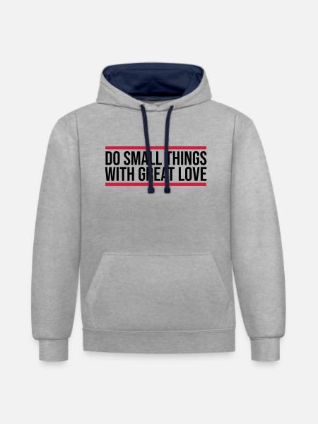 Quote do small things - Contrast hoodie - heather grey/navy