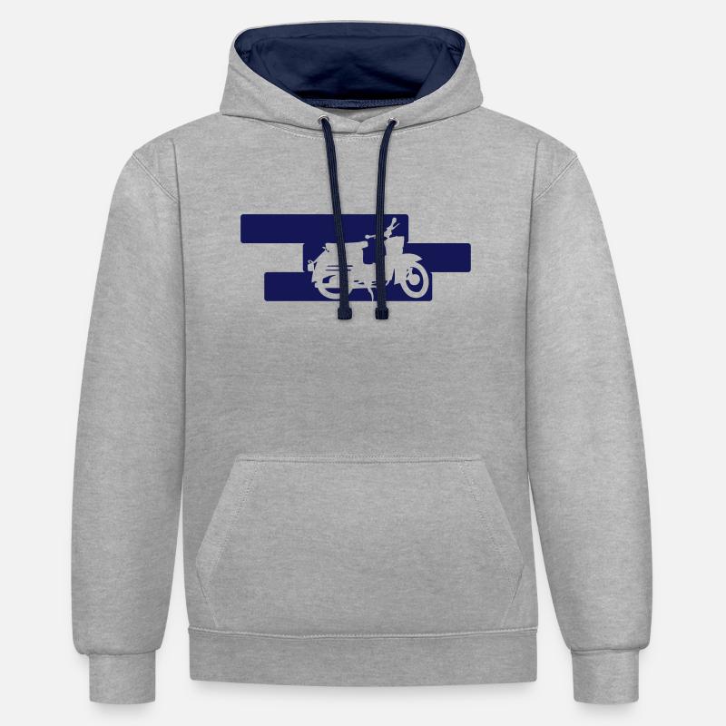 Schwalbe KR50 - Sweat à capuche contrasté - gris chiné/bleu marine