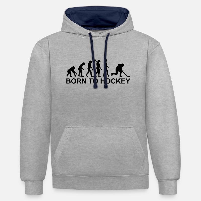 Evolution Eishockey - Kontrast-Hoodie - Grau meliert/Navy