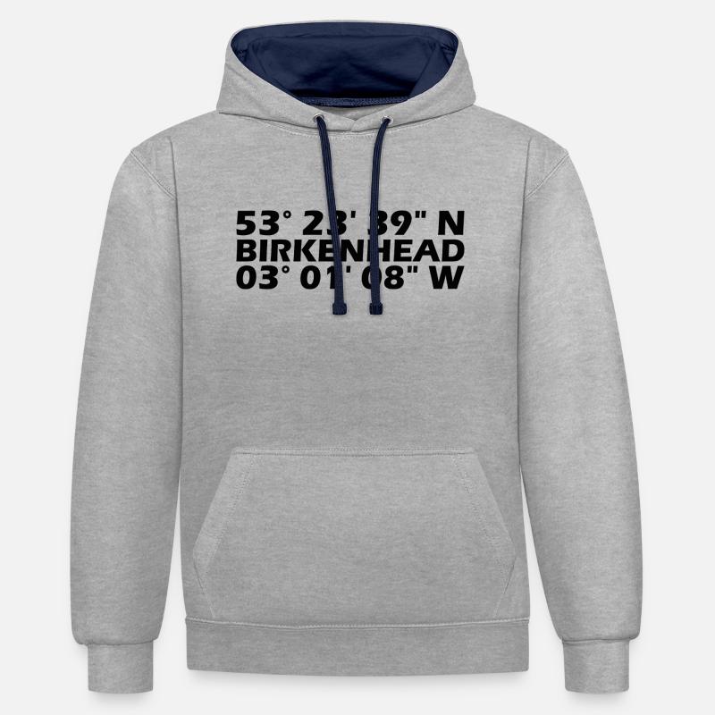 Coordonnées birkenhead - Sweat à capuche contrasté - gris chiné/bleu marine