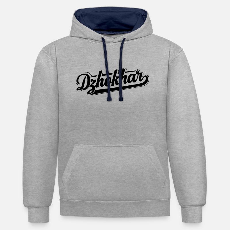 Dzhokhar Dudaev - Sweat à capuche contrasté - gris chiné/bleu marine